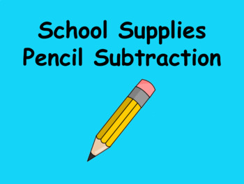 Preview of Distance Learning School Supplies Subtraction (BOOM CARDS)
