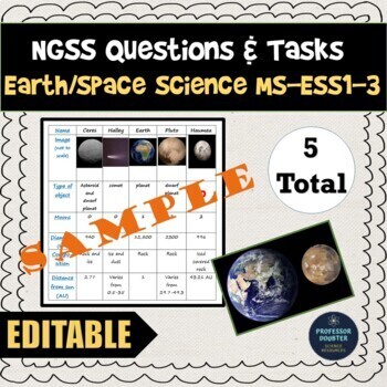 Preview of NGSS Assessment Tasks MS-ESS1-3 Scale Properties of Objects in Solar System