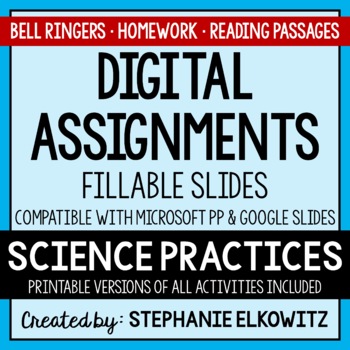 Preview of Scientific Method Digital Assignments | Distance Learning & Digital Classrooms