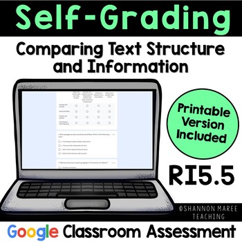 Preview of Self-Grading Text Structure Quiz RI5.5 [DIGITAL + PRINTABLE]