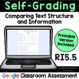 Self-Grading Text Structure Quiz RI5.5 [DIGITAL + PRINTABLE]