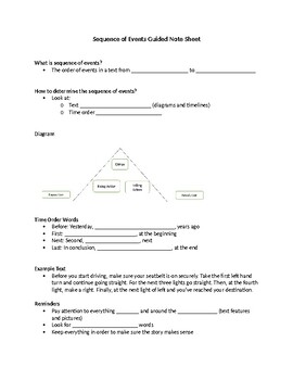 Preview of Sequence of Events Guided Note Sheet
