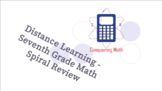 Distance Learning Seventh Grade Spiral Math Practice