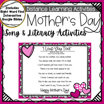 Distance Learning Shared Reading Mother S Day Song Poem Activities