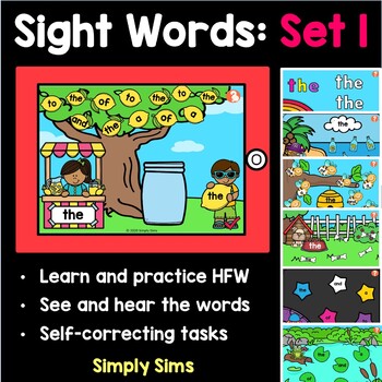 Distance Learning | Sight Words: Set 1 | Boom Cards | HFW | Fry by ...