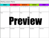 Distance Learning Simple Lesson Plan Template- Bright Colors
