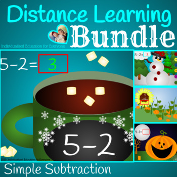 Preview of Distance Learning Simple Subtraction Digital Bundle Growing