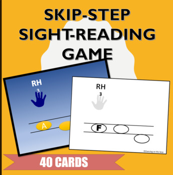 Preview of Distance Learning Skip and Step Sight Reading Cards for Piano Beginners