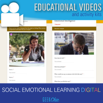 Preview of Distance Learning Social Emotional Learning and Feelings DIGITAL VIDEO LESSON
