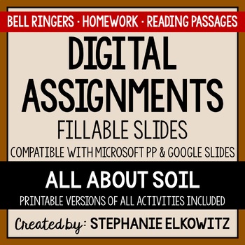 Preview of Soil Digital Assignments | Distance Learning & Digital Classrooms