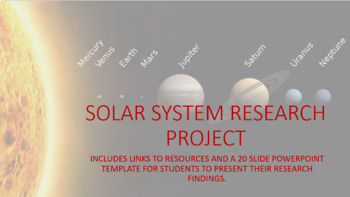 Preview of Distance Learning: Solar System Research Project