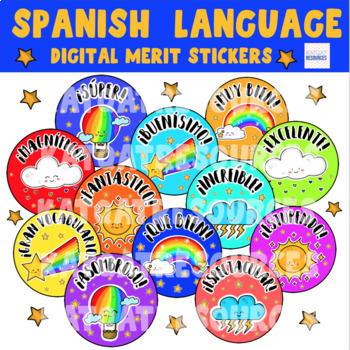 Preview of Spanish Language - Digital Reward Stickers for Seesaw / Kami / Google - 0021