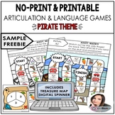 Distance Learning Speech Therapy Games FREEBIE! Pirate The