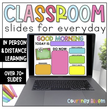 Preview of Classroom Slides for In Person and Distance Learning - Editable