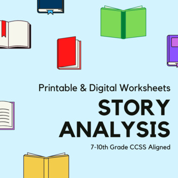 Preview of Distance Learning Story Analysis Worksheets / Story Analysis Graphic Organizers