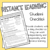 Distance Learning Student Checklist