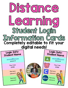 Distance Learning Student Login Information Card Bitmoji Magnet