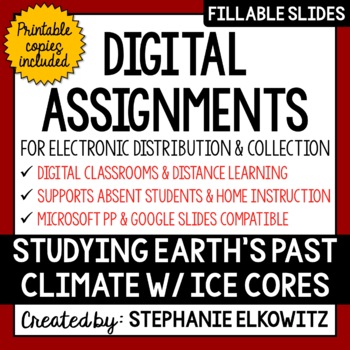 Preview of Studying Earth's Climate w/ Ice Cores Digital Activities | Distance Learning