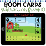 Distance Learning | Subtraction BOOM Cards | Number Line