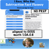 Distance Learning Subtraction Fact Fluency I Have Who Has 