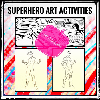 Preview of Distance Learning Superhero Art Activities Elementary and Middle School