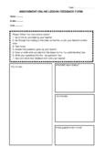 Distance Learning Support Templates-Lesson Feedback Form
