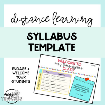 Preview of Distance Learning Syllabus - FREE