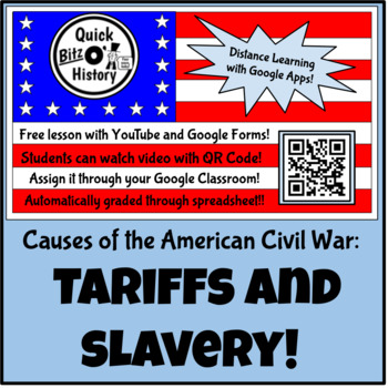 Preview of Distance Learning: The Causes of the Civil War - Tariffs and Slavery