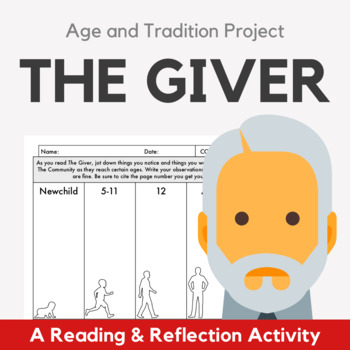 Preview of Distance Learning The Giver Novel Study Activity: Age and Tradition Project CCSS