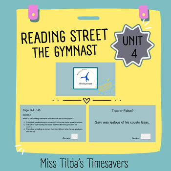 Preview of The Gymnast Quiz - Grade 5 Reading Street