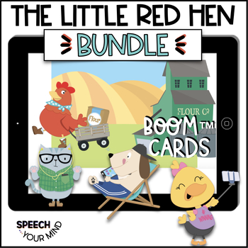 Preview of The Little Red Hen Boom Cards™ BUNDLE Language & Concepts | Story Companion
