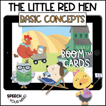 Preview of The Little Red Hen Boom Cards™ Story Basic Concepts & Following Directions