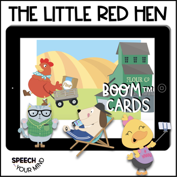 Preview of The Little Red Hen Boom Cards Story & Language Activities | Story Companion