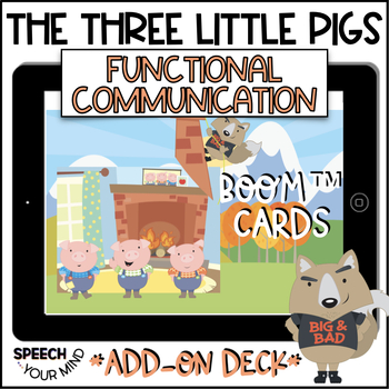 Preview of Three Little Pigs Boom™ Cards Functional Communication w Gifs | AAC Core Words