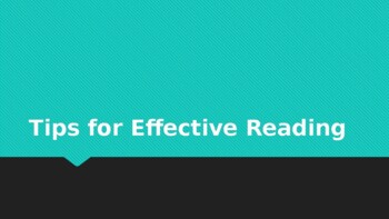 Preview of Tips for Effective Reading PowerPoint Presentation
