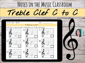 Preview of Treble Clef Note Practice & Assessment | PDF