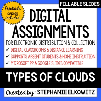 Preview of Types of Clouds Digital Activities | Distance Learning