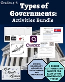 Distance Learning: Types of Governments Activities Bundle