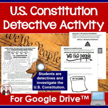 Preview of Digital United States Constitution Detective Activity Google Compatible