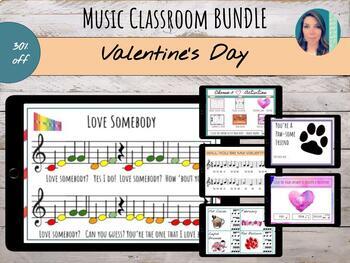 Preview of Valentine's Day Music Lessons, Songs, & Games Bundle | 30% off