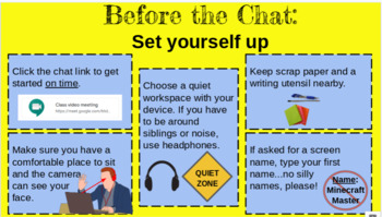 Preview of Distance Learning Video Chat Rules for Students