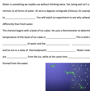 Preview of Distance Learning Video & Guide Notes: What does it look like when Water Freezes
