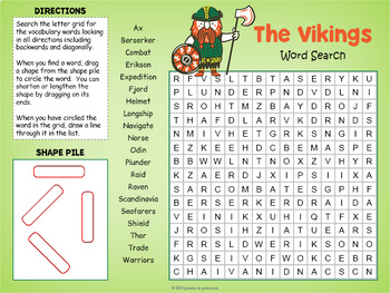 digital vikings word search puzzle worksheet activity google slides