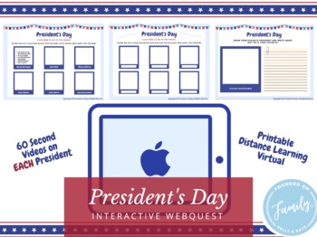 Preview of President's Day Activity (Virtual, Distance Learning, or Printable)