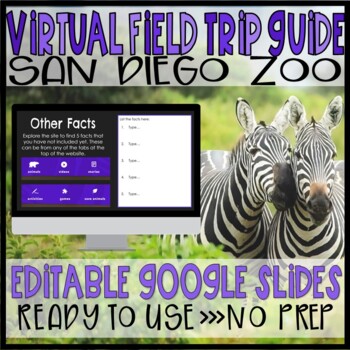 Preview of Distance Learning Virtual Field Trip - San Diego Zoo - Editable WebQuest