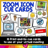 Distance Learning Virtual Meeting Icon Cue Cards for Zoom 
