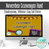 Distance Learning Virtual Scavenger Hunt EDITABLE November