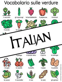 Vocabolario: Verdure - Flash card e attivita' (ITALIAN) - Distance Learning