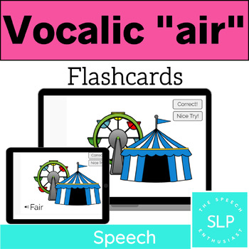 Preview of Vocalic /r/: "AIR" Boom Learning Cards