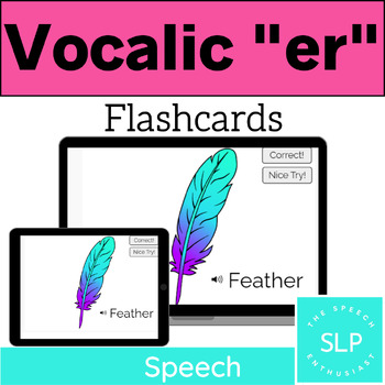 Preview of Vocalic /r/: "ER" Boom Learning Cards